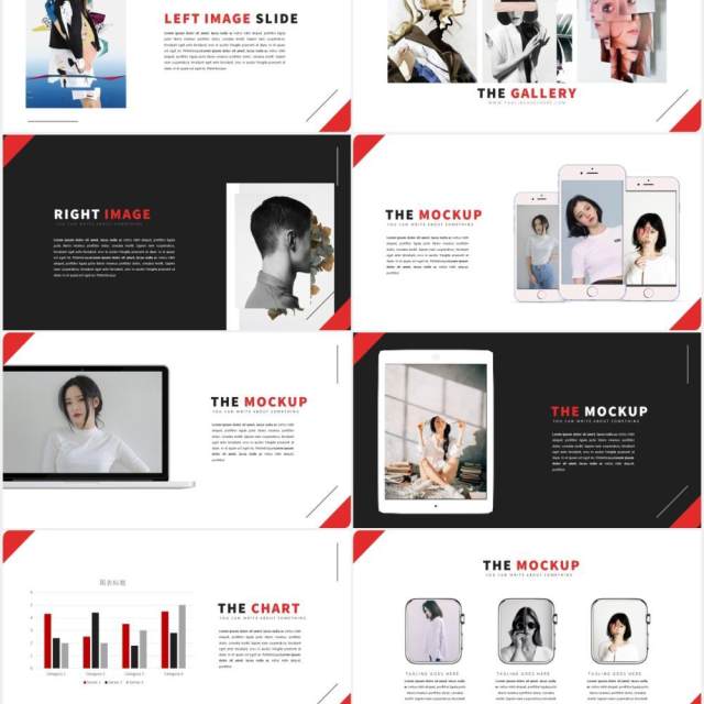 时尚作品展示PPT模板LOUV Powerpoint Template