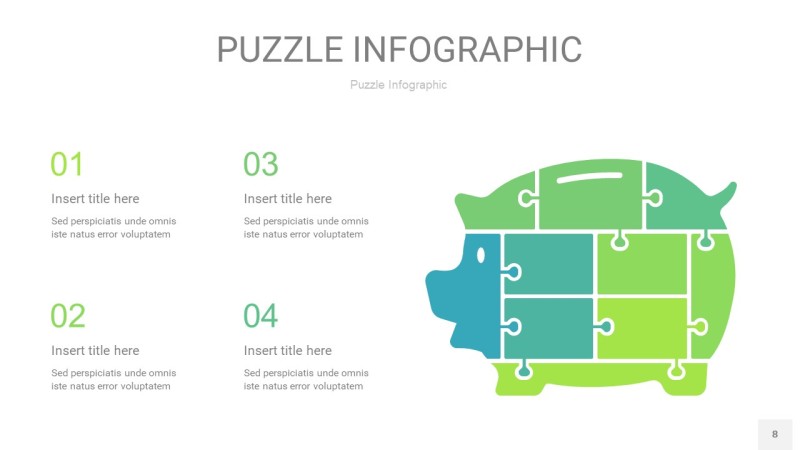 浅绿色拼图PPT图表8