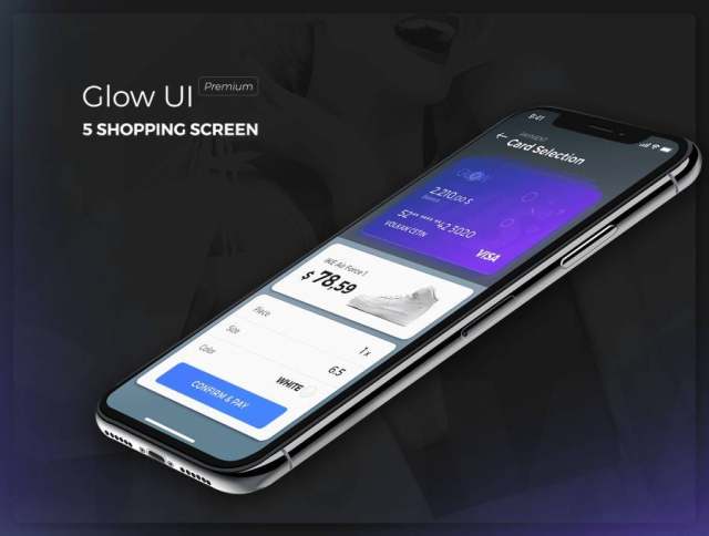 专为iPhone 8和X.，Glow UI设计的高级UI工具包
