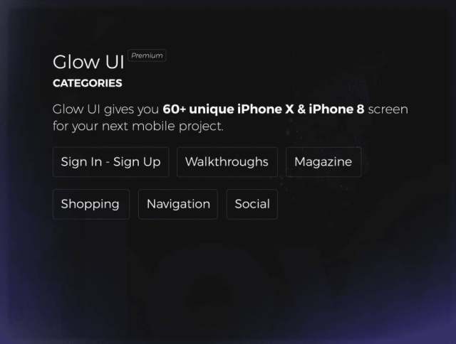 专为iPhone 8和X.,Glow UI设计的高级UI工具包 专为iPhone 8和X.,Glow UI设计的高级UI工具包