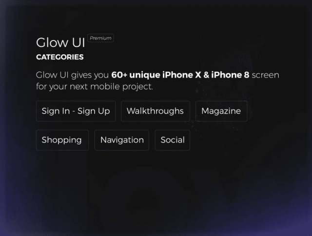 专为iPhone 8和X.，Glow UI设计的高级UI工具包