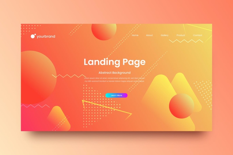 渐变橙色登陆网站页面抽象背景AI网页UI界面平面设计素材Abstract Background