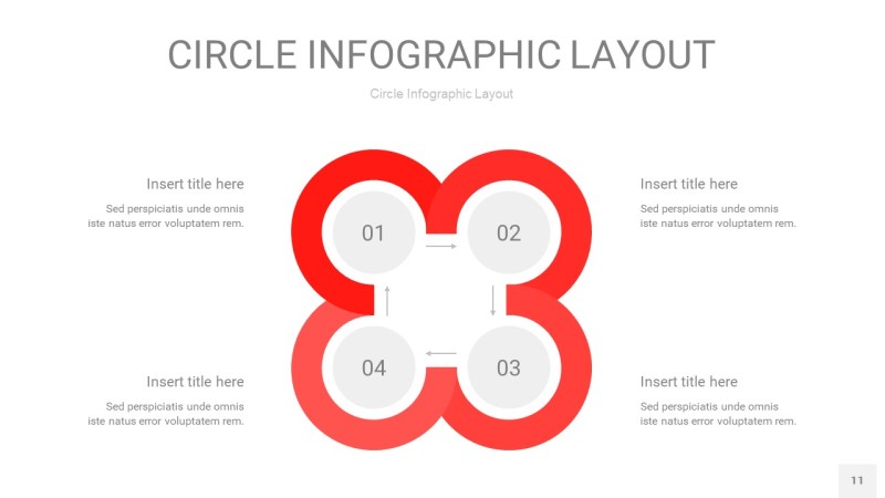红色圆形PPT信息图11