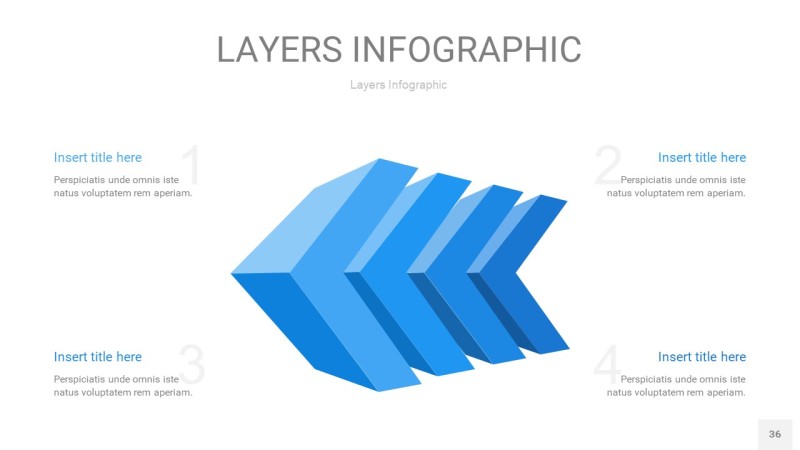 蓝色3D分层PPT信息图36