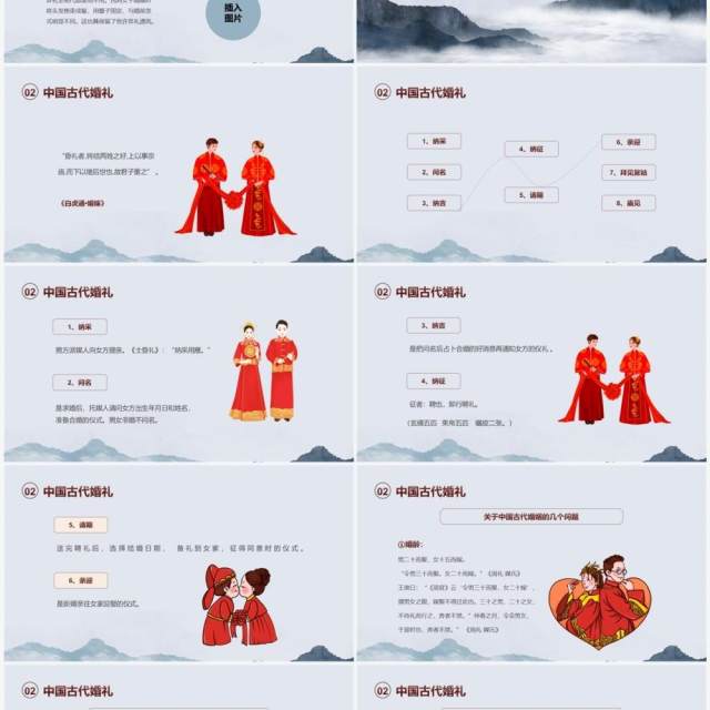 蓝色水墨中国风中国古代礼仪知识PPT模板 蓝色水墨中国风中国古代礼仪知识PPT模板