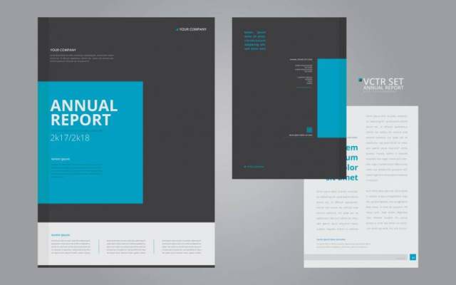 年度报告典雅的几何平面设计模板