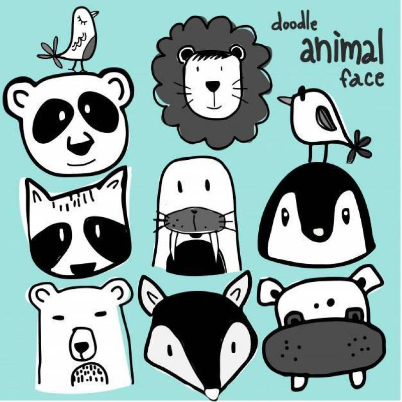 野生动物脸涂鸦集