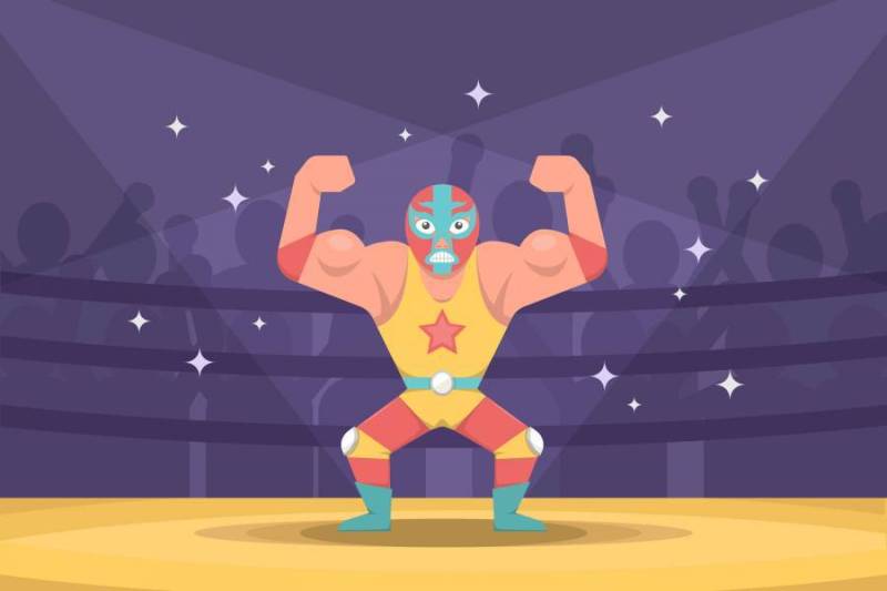  的墨西哥摔跤手矢量