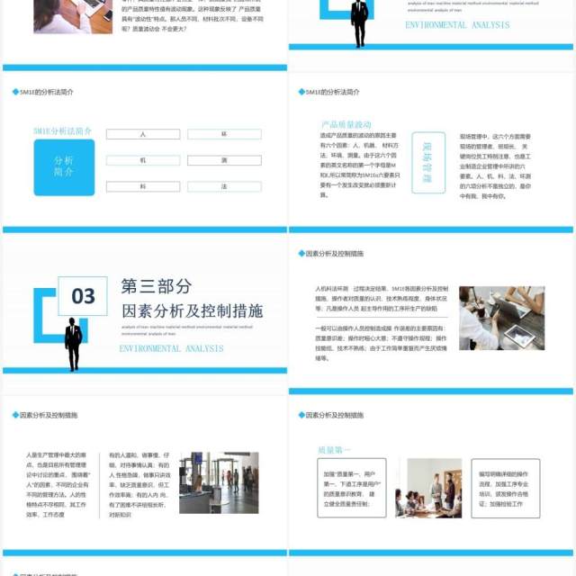 人机料法环测的分析5M1E分析法动态PPT模板 人机料法环测的分析5M1E分析法动态PPT模板
