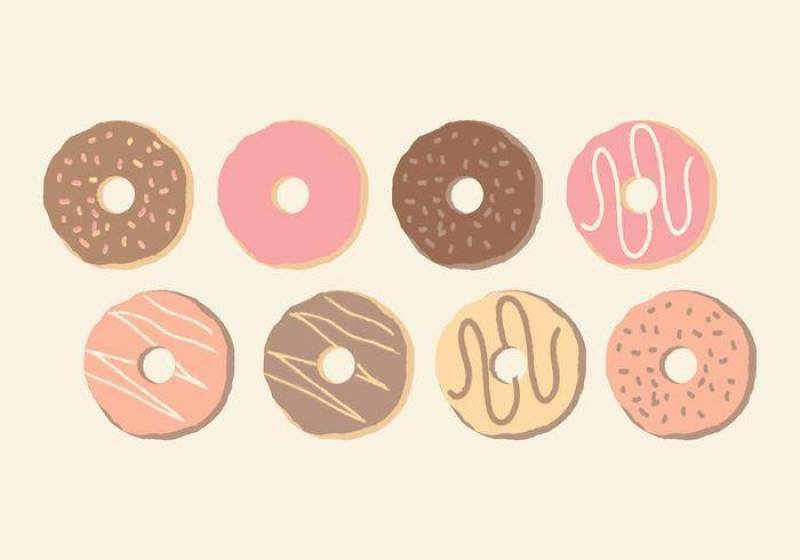 矢量可爱的手绘甜甜圈