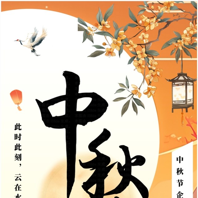 橙色插画风企业中秋放假通知竖屏PPT模板 橙色插画风企业中秋放假通知竖屏PPT模板