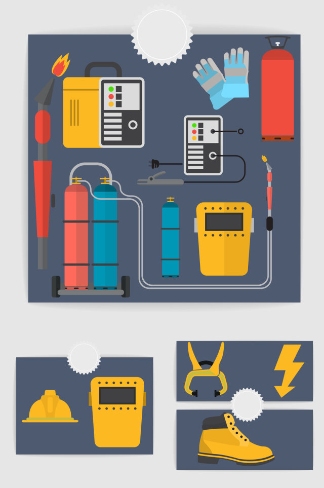 矢量扁平电焊焊接工具素材