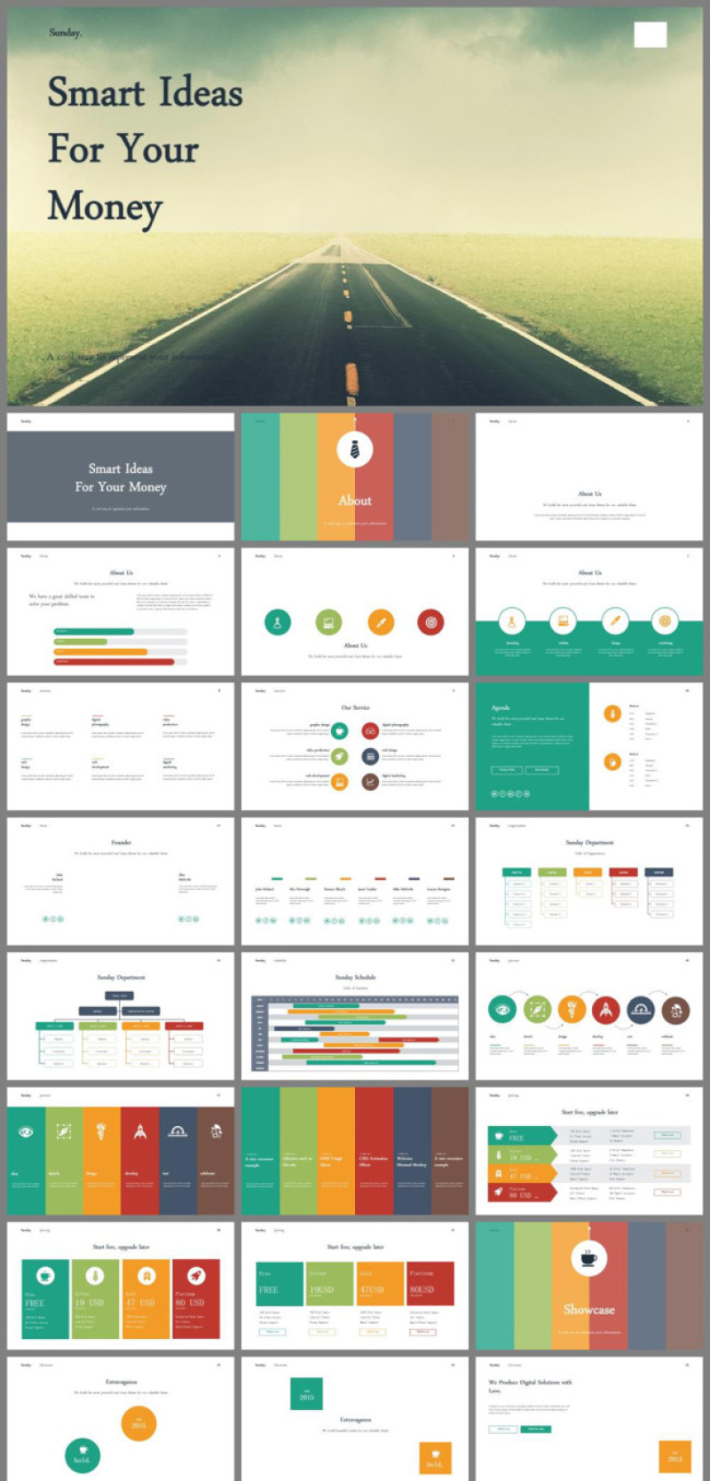欧美企业商务调查报告PPT模板