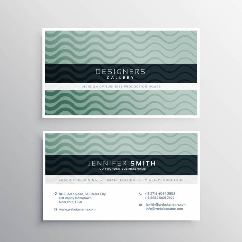 典雅的名片与波浪线
