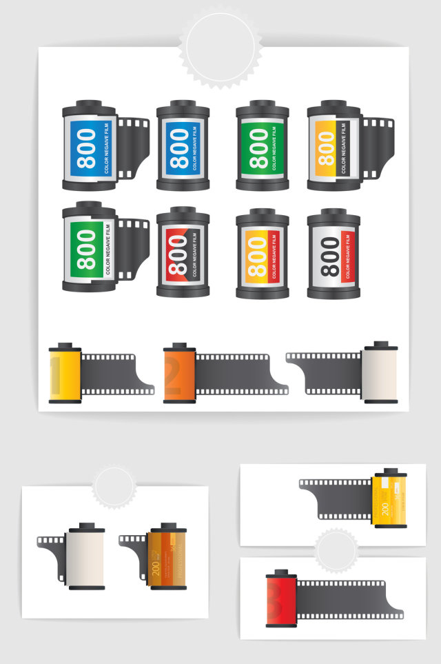 矢量高清相机胶卷元素