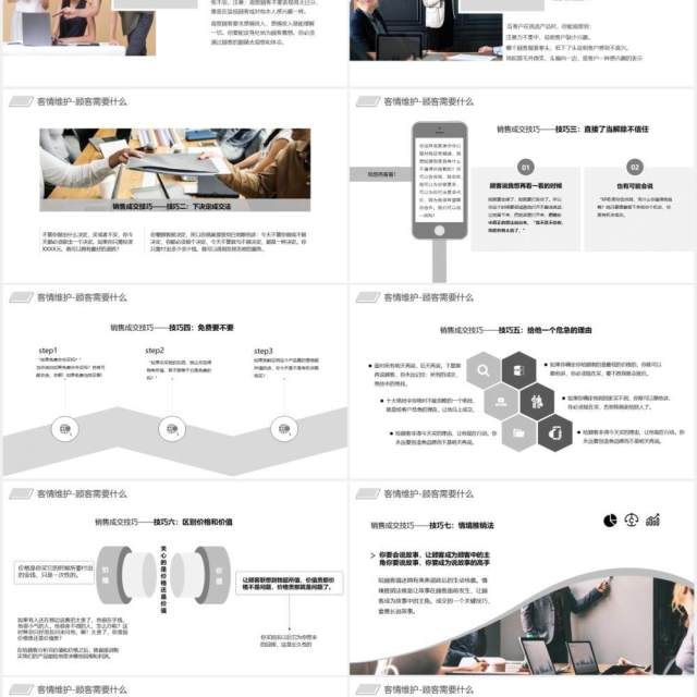 灰色简约企业销售技巧培训课件PPT模板