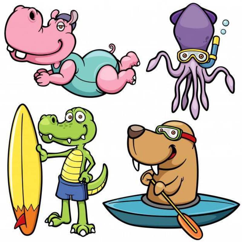 Cartoon Water sport animal character