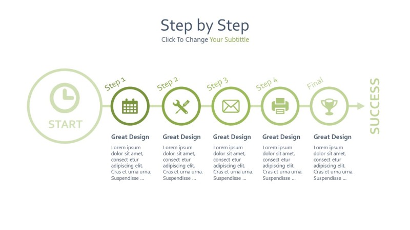 绿色并列关系PPT图表-24