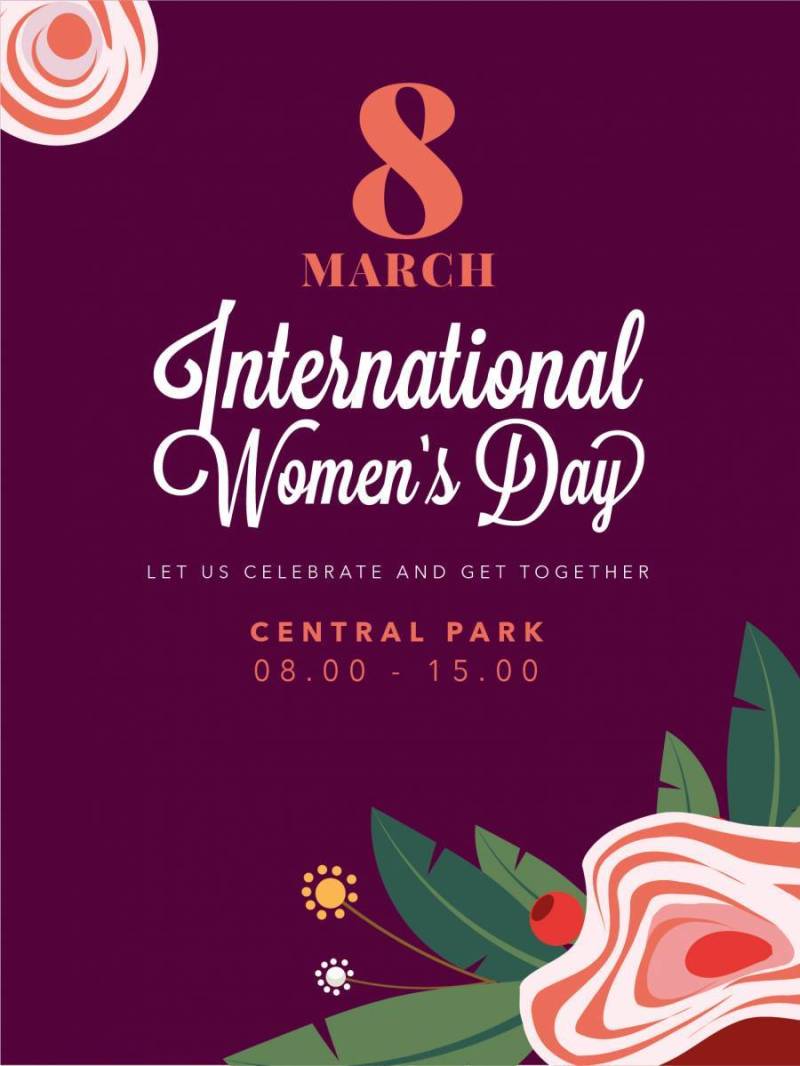 国际妇女节花卉海报