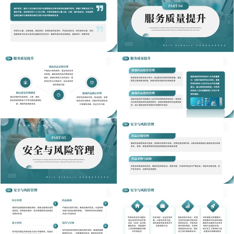 绿色简约风医院药房月度培训PPT模板