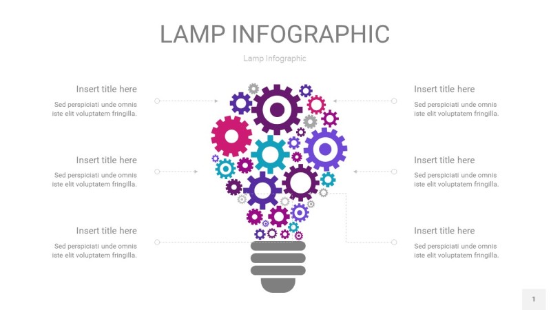 紫色系创意灯PPT信息图1