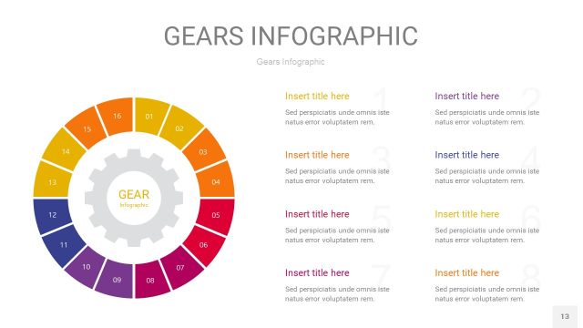 多色齿轮PPT信息图13