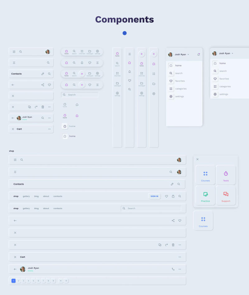 FIGMA移动和Web UI工具包,狐步NEO与UI套件 FIGMA移动和Web UI工具包,狐步NEO与UI套件