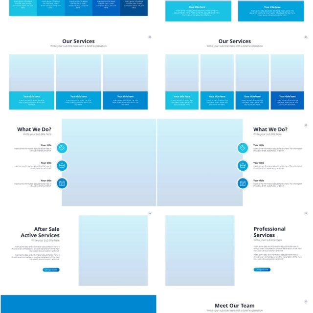 蓝色创业公司信息图PPT模板Blue Business Startup PowerPoint