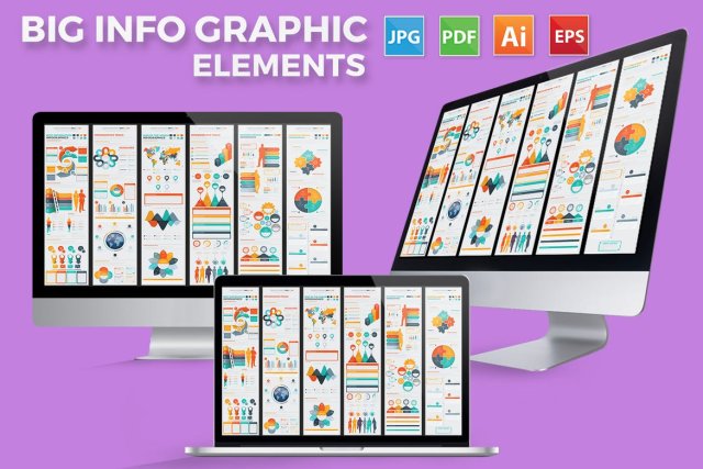 统计信息图表元素设计素材Big Elements Infographics Design