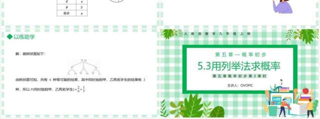部编版九年级数学上册第五单元概率初步用列举法求概率课件PPT模板 部编版九年级数学上册第五单元概率初步用列举法求概率课件PPT模板