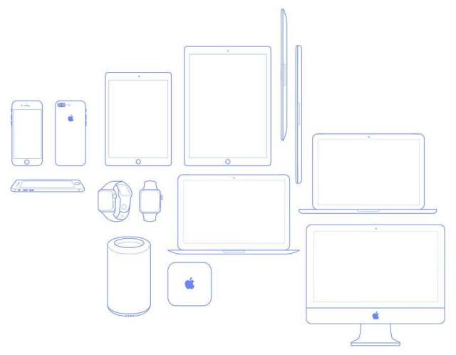 Apple 设备线框图