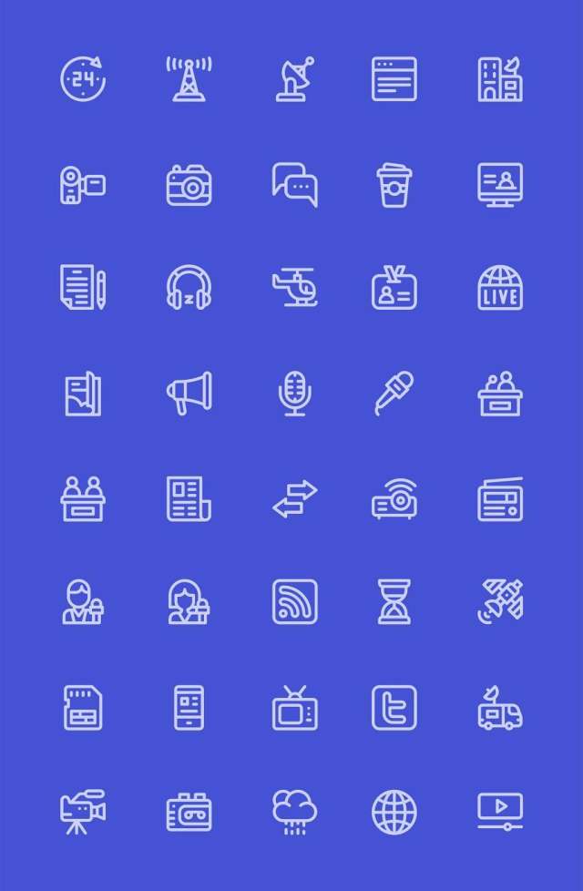 40 枚新闻元素图标