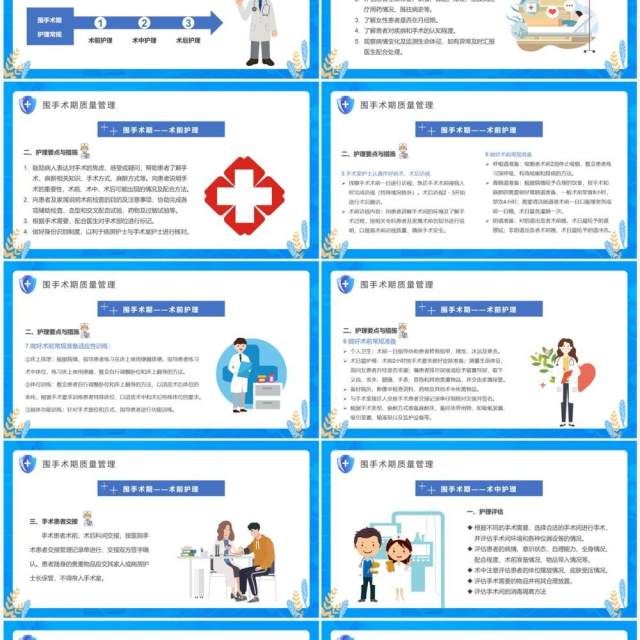 蓝色卡通围手术期护理质量管理PPT模板