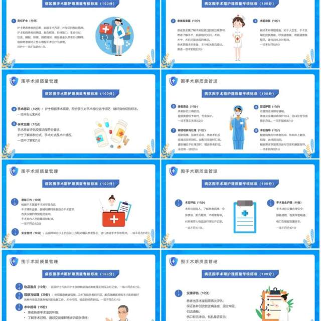 蓝色卡通围手术期护理质量管理PPT模板