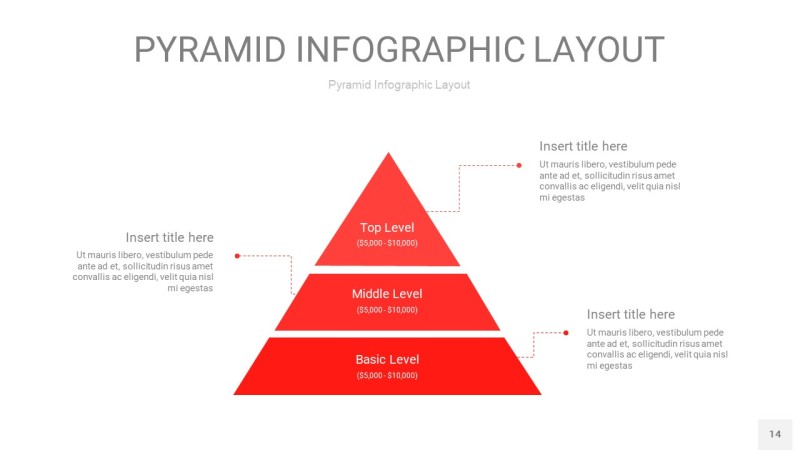 红色3D金字塔PPT信息图表14
