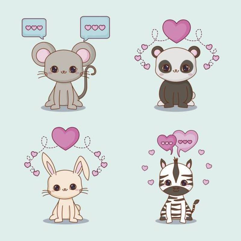 象套卡哇伊动物和心脏