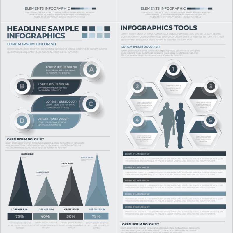 数据信息图表元素设计Big Infographics Design