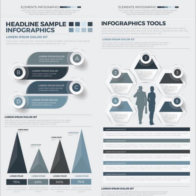 数据信息图表元素设计Big Infographics Design