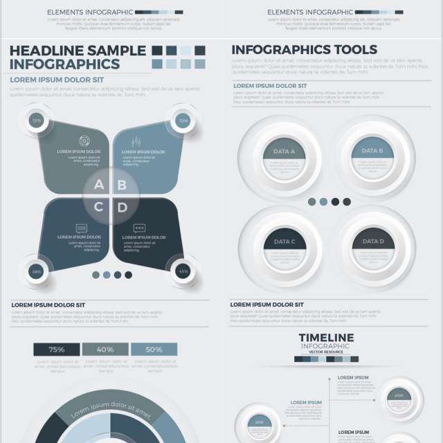 数据信息图表元素设计Big Infographics Design
