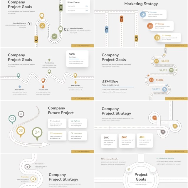 旅游路线图导航地图信息图PPT模板Roadmap Infographic 旅游路线图导航地图信息图PPT模板Roadmap Infographic
