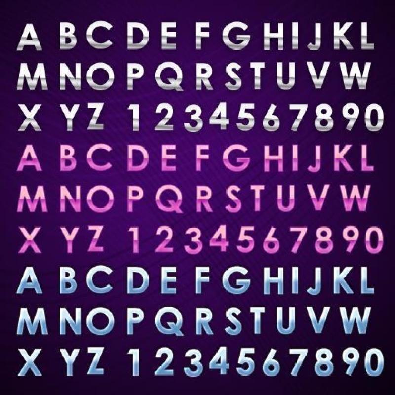 水晶数字-水晶字母psd分层素材