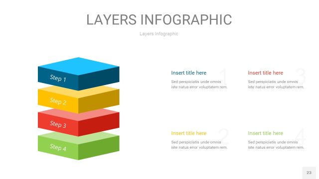 四色3D分层PPT信息图23