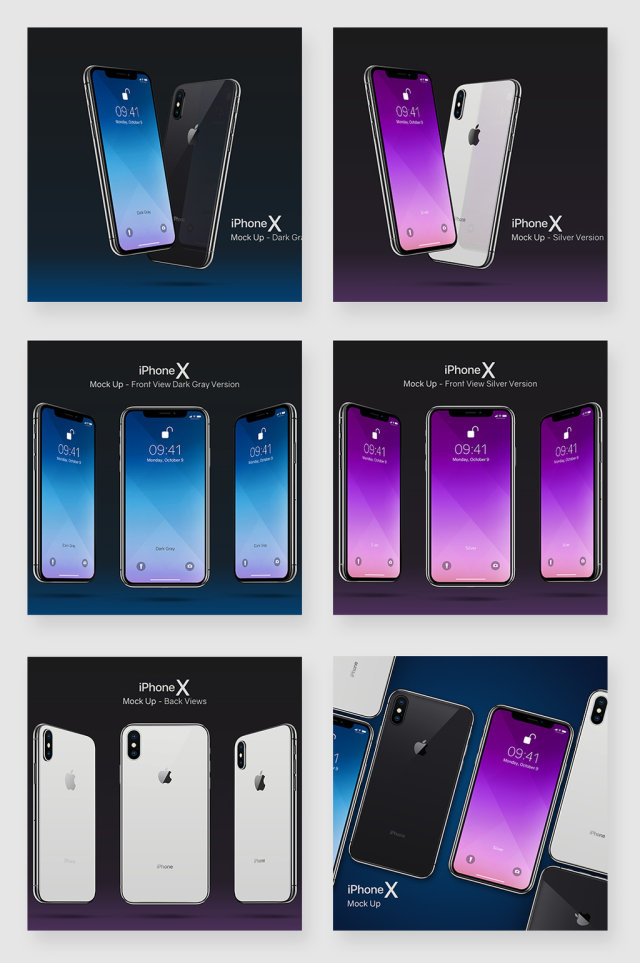 高清iPhone X手机智能贴图样机素材 高清iPhone X手机智能贴图样机素材