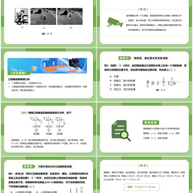 部编版5.3第五章凸透镜成像的规律八年级物理课件PPT模版