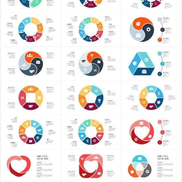 多样循环圆形信息图表可视化PPT素材Circle_Diagrams