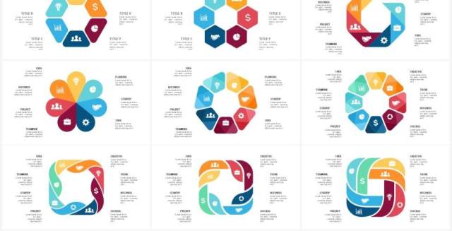 多样循环圆形信息图表可视化PPT素材Circle_Diagrams