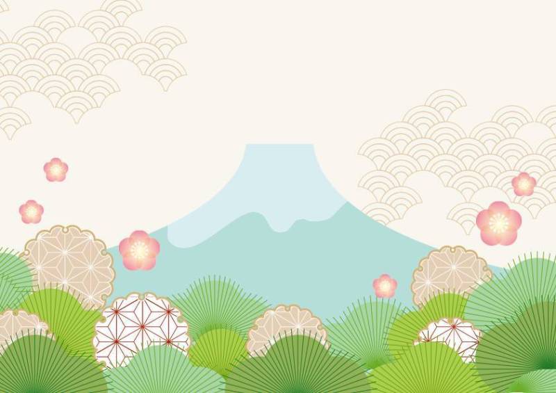 松树和富士山