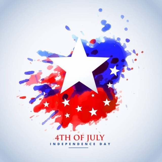 抽象水彩美国国旗为7月4日
