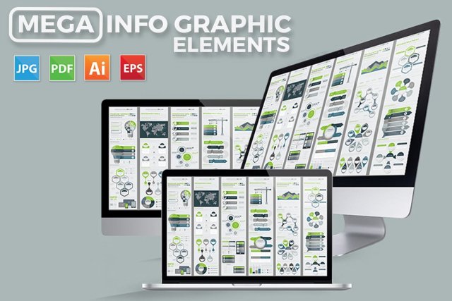 大型信息图形元素Mega Infographics Elements 大型信息图形元素Mega Infographics Elements