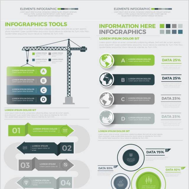 大型信息图形元素Mega Infographics Elements 大型信息图形元素Mega Infographics Elements